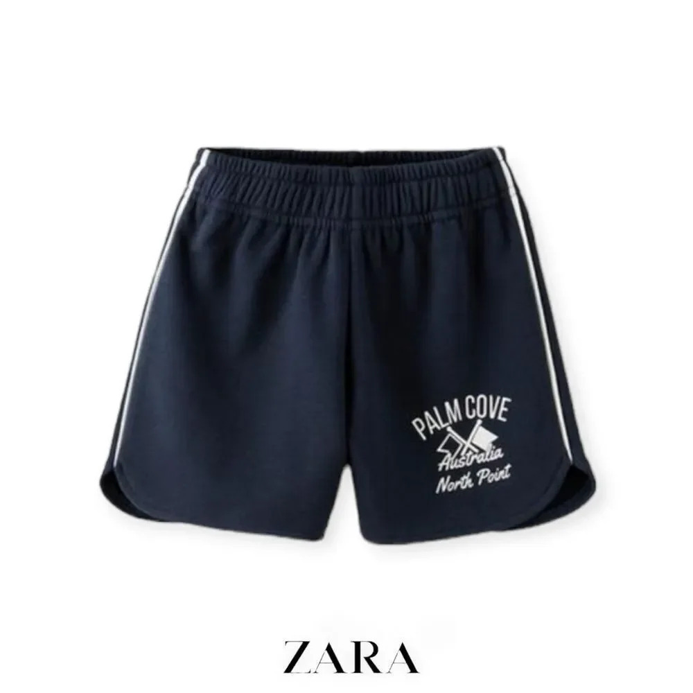 ZARA Kids | Navy | VARSITY PLUSH SHORTS